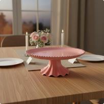 Besisukantis pyrago stovas, taupantis vietą, daugiaaukštis desertų stalo paviršius, nuimamas padėklas namams Pink Round Bead Cake gray