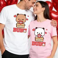 Bubu Dudu-Matching Sweatshirt for CouplesCute Anniversary Gift ClothingCasual Cotton T-shirt for Daily Life 110 beige