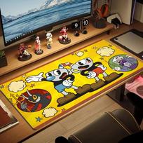 Cuphead Game Color Mouse Pad Large Gaming Table Cushion Non-slip Laptop Tablet Big Mousepad XXL Mat Mini PC Playmat With Lock edge 40cmx90cm(15.7x35.4inch)
