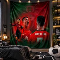 Sieninis gobelenas su Cristiano Ronaldo atspaudu Audinys svetainei, miegamajam, namų dekoravimui 150cmx200cm