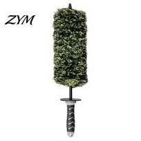 Wheel Cleaning Brush Barrel Brush, Car Rim Cleaner Tool with Compressible Soft Bristles, Durable Wash Equipment Ergonomic Non-Slip Handle, Deep A black
