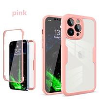 360 Visą Korpusa Apsaugantis Dėklas iPhone 12 11 Pro Max 360 Visą Korpusa Apsaugantis Dėklas iPhone 11 12 Pro 12 Mini Dvipusis Minkštas Viršelis for iPhone 12Pro Max rožinė