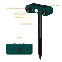 Solar Ultrasonic Animal Repeller with Infrared Sensor and Alarm black