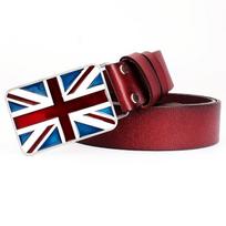 Britų Vėliavos Rašto Madingi Diržai Karvės Odos Natūrali Oda Metalinė Sagtis Union Jack Džinsų Juosmens Juosta Kelnės 105CM ruda