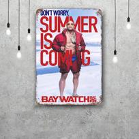 Baywatch Retro Vintažinis skardinis ženklas Plakatas Dekoratyvinė plokštelė Metalinė plokštelė Sienų dekoras 20x30cm（7.8x11.8inch） red