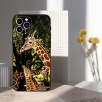 Gyvūnas Žirafa Mielas For iPhone 8,7,11,12,15,14,13,16,17,Plus,Pro Max,XS,X,XR,SE,Mini,Minkštas Silikoninis Juodas Dėklas iPhone15PROMAX black