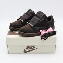 DO5442-202 Travis Scott Nike PS Air Jordan 1 Low OG SP Velvet Brown Dark (Vaikiškas) 10.5C black