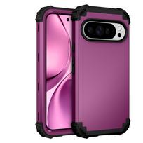 Heavy Duty Armor Shockproof Case For Google Pixel 6A 7A 8A 6 7 8 9 10 Pro XL Soft TPU Silicone Hard Plastic Back Cover Fundas Pixel 10 or 10 Pro violetinė