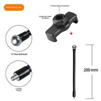 Premium Flexible Arm Selfie Stick Metal Monopod Rod Stand with Rotating Ball Head for Smartphone Vlogger Travel Shooting 200mm Outer