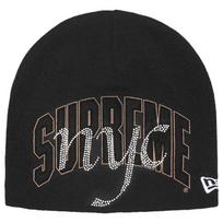Supreme New Era Rhinestone Beanie Black One-Size gray