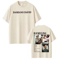Damiano David Funny Little Fears World Tour Graphic T Shirt Unisex Unisex Highquality Clothing Tshirt Cotton Casual Loose Tshirts 4XL white