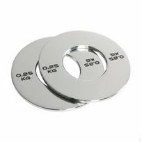 Fractional Weight Plates Resistant Micro Barbell Accessory for Weightlifters, 0.25KG Electroplated white