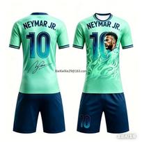 Vyriškas vasaros AI Neymar #10 Atminimo leidimo futbolo marškinėlių ir šortų komplektas Vasaros vaikiški suaugusiųjų tėvų ir vaikų drabužiai 4XL