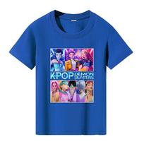 Vaikų Drabužiai KPop Demonų Medžiotojai Saja Berniukų Minkšti Berniukų Mergaičių Marškinėliai Vasaros Mada Šaunūs Vaikų Marškinėliai Cosplay Kostiumas 120cm mėlyna