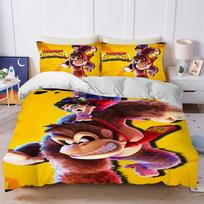 D-Donkey K-Kong Bananza Duvet Cover Set Soft Wash Bed 3 Piece Summer Comfortable Student Dormitory Home Baby Bedding Best seller (135x200cm) black