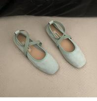 Mary Jane Shoes Shallow Mouth Flat Sole Shoes With Skirt Femininity Summer Soft Sole New Pink Fashion Ballet 39 žalia