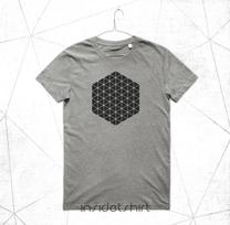 HEXAGON T-SHIRT knit graphic architecture geometric design art T-SHIRT MAN L gray