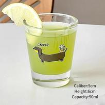Korean style Cute Shot Glass Cups, Creative Small Wine Glasses Cups,Soju Liquor Cup Set, Ideal for Whiskey, Tequila, and Liquor 1pc gray