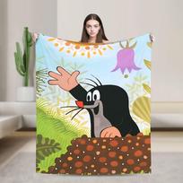 Patogios antklodės Kempingas Čekiškas animacinis filmukas Krtek Kurmis Mėtymo antklodė Naujiena Lovatiesė kėdei, sofai, lovai 75x90cm