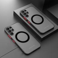 Shockproof Magnetic Case For Samsung S25 S24 Ultra S22 S23 S21 Plus Coque For Samsung Note 20 Ultra 10 Magsafe Matte Phone Cover S20 Plus gray