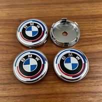 2026 Hot 50th Anniversary 4pcs 60mm Car Wheel Center Hub Cap Rim Cover For BMW E39 E46 E90 E60 E87 E53 F10 F20 F30 M X3 X5 OE8 black