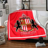 Sunderland Crest Flannel Blanket, Soft Polyester, Modern Design, All-Season for Camping, Travel, Gifts for holidays or birthdays 75x90cm