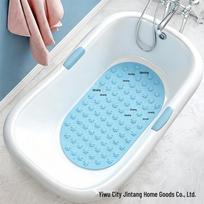 Silicone Anti-slip Bathroom Mat with Suction Cups for Shower, Children's Bath, and Toilet Safety 58*34cm mėlyna