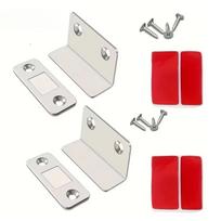 2Pcs Magnetic Door Latches, Invisible Strong Hold & Drill-Free Installation For Cabinets, Wardrobes, Sliding Doors sidabras