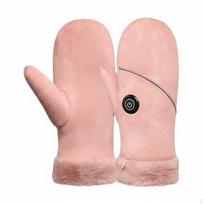 Heated Gloves, Rechargeable Hand Warmer, Winter Outdoor Mitts Pink rožinė