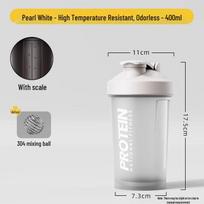Large Capacity Shaker Bottle with Scale for Protein, Smoothie, and Fitness Drinks Below 601ml white