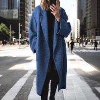 Women's Long Wool Trench Coat, Multiple Colors & Sizes, Winter Outerwear for Ladies XXXL black
