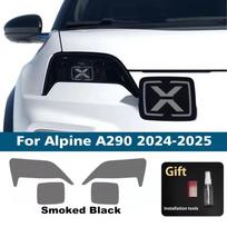 2 vnt. iš anksto supjaustyti Alpine A290 automobiliui Skaidrūs PPF TPU lipdukai Skaidri juoda priekinių žibintų apsauginė plėvelė Priedai For A290 24-25 SMK black