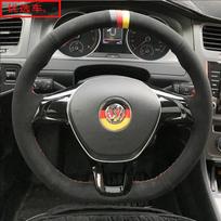 Volkswagen VW Golf 7 Mk7 Polo Jetta Passat B8 Tiguan Sharan Touran automobiliams Pynimo vairo apdangalas „pasidaryk pats“ Anglies pluošto interjeras suede style3