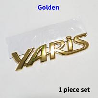 3D Metal Yaris Logo Emblem Badge Matte black Chrome WEF5 Plated Trunk Letter Sticker For Toyota Yaris Car Exterior Decor Accessories auksinė
