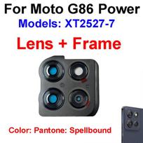 For Motorola Moto G86 G86 Power XT2527-2 XT2527-7 Rear Camera Glass Lens Cover Main Camera Lens Glass with Frame Replacement G86-Power Spellbound