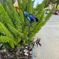 Drugelio Sodo Kuoliukas Dekoracija Dekoratyvus Kraštovaizdis Metalo Kiemo Menas Lauko Dekoracija Verandai Blue black
