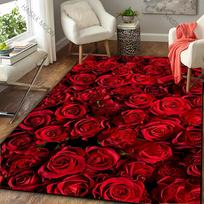 3D Gražios Gėlės Tema Rožės Bijūnai Kilimas Svetainė Miegamasis Sofa Didelio Ploto Dekoratyvinis Kilimėlis Vaikams Žaidimų Minkštas Neslystantis Kilimas Dovana 80x140cm (31x55in)