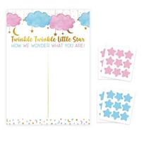 Gender Reveal Party Supplies Cloud Poster with Boy Girl Stickers for Baby Shower Gender Announcement Party Accessories 1 balta