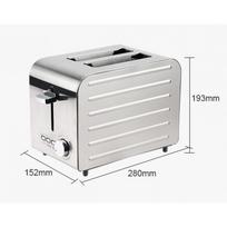 High-Power Stainless Steel Automatic Toaster with Wide Slot Stainless Steel Toaster gray
