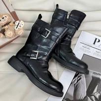 British wind washed Martin boots women's 2025 spring and autumn new real soft belt buckle thick bottom thin locomotive short boots 40 juoda