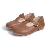 Girls T-Strap Brogue Mary Jane Flats Toddler Little Kids Single Buckle School Uniform Dress Shoes 22 ruda