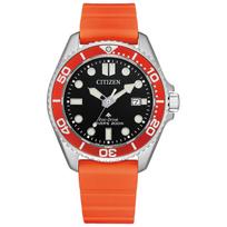 Citizen PROMASTER Eco-Drive Solar Diver Watch BN0268-01E 200m Waterproof Men's Silver Orange