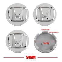 4 vnt. 58MM/69MM Originalūs automobilio ratų centriniai dangteliai Honda Civic Fit Jazz Accord Pilot CRV Odyssey Passport City HRV white