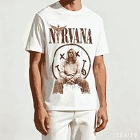Nirvana For Fan Gift Tshirt Unisex Unisex Harajuku Oversized Unisex Short Sleeve Streetwear High Quality Couples Comfortable Soft S brown
