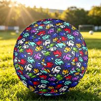 Size 5 Football Among Us Pattern, Wear‑Resistant Soccer Ball for Match Training Daily Sports Play Size 5 white