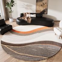 Modernaus stiliaus kilimai svetainei Neslystantis naktinio staliuko minkštas grindų kilimėlis Namuose skalbiamas kilimas Šviesios prabangos miegamojo dekoras Apvalus kilimas 80x80CM