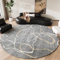 Modernaus stiliaus kilimai svetainei Neslystantis naktinio staliuko minkštas grindų kilimėlis Namuose skalbiamas kilimas Šviesios prabangos miegamojo dekoras Apvalus kilimas 100x100CM