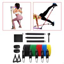 Pilates Bar Kit with Resistance Bands Men Women Multifunctinal Workout 15 20 25lb Violet 10 to 50lbs Latex black