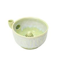 Ceramic Berry Bowl - Self Spinning Vortex Fruit Washer with Quick Drain Smooth Glaze Produce Rinser for Strawberries Blueberries Grapes Kitchen žalia
