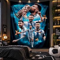 Wall Hanging Tapestry Lionel Messi Print Cloth for Living Room Bedroom Home Decor 150cmx200cm